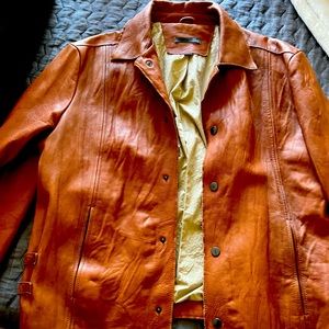 John Varvatos vintage calf skin jacket size 50.  Fits medium to a sm. Large